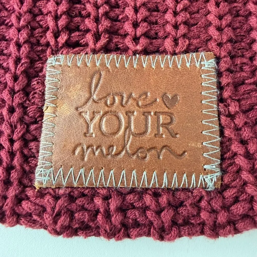 Love Your Melon Beanie For Men & Women One Size Burgundy Winter Hat Made In USA
